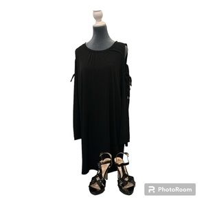 Michael Kors Black Dress w/Cut Out & bow tie at shoulders. SZXL
